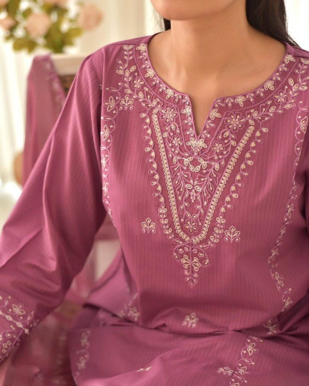 Classy Embroidery Three Piece Collection - Image 4