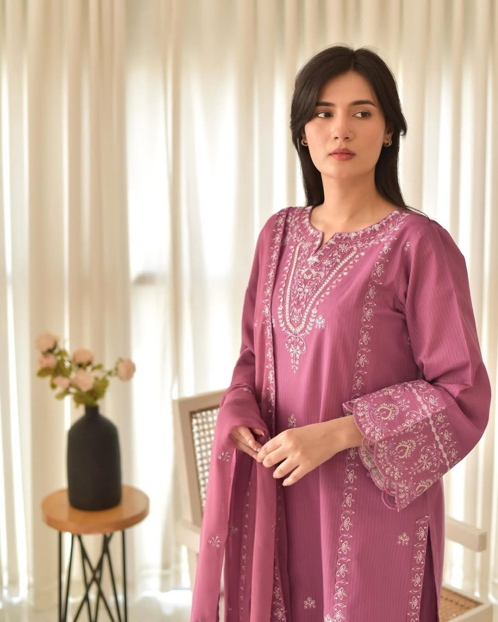 Classy Embroidery Three Piece Collection - Image 5